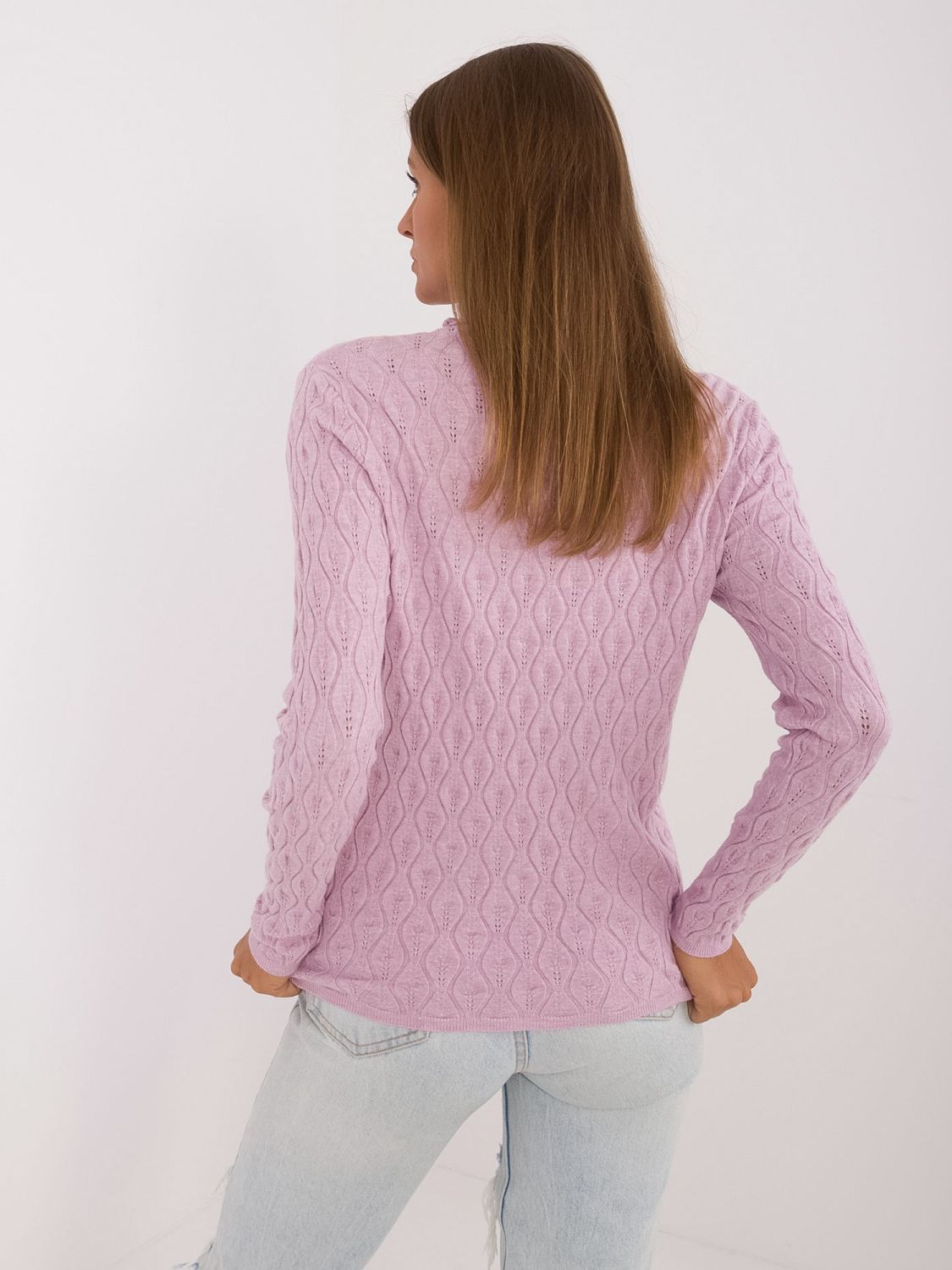 Elegant Purple Sweater with Turtleneck