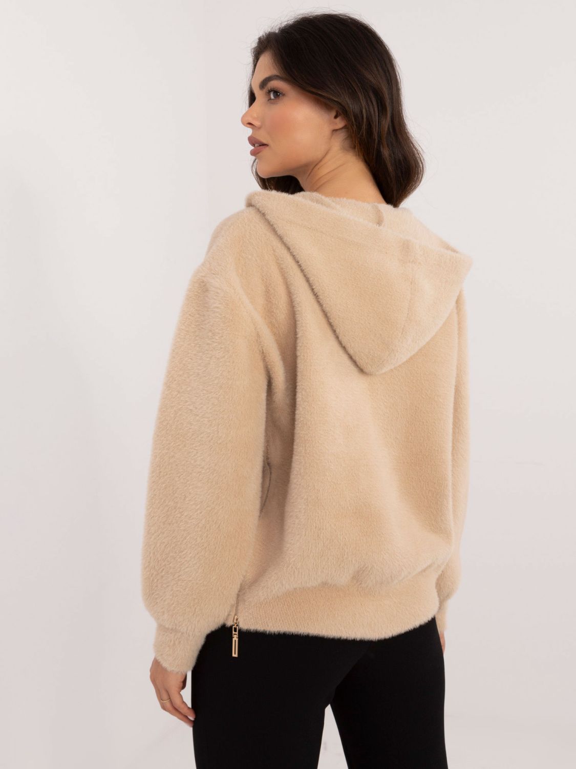 Beige Winter Jacket with Hood