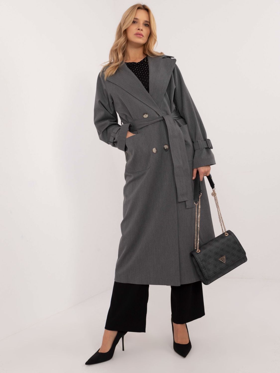 Elegant Transitional Coat in Dark Gray