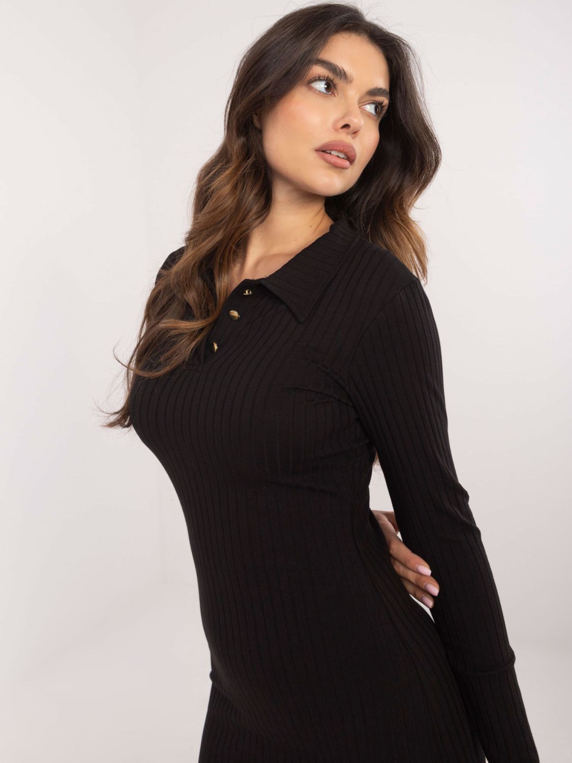 Elegant Black Dress with Long Sleeves