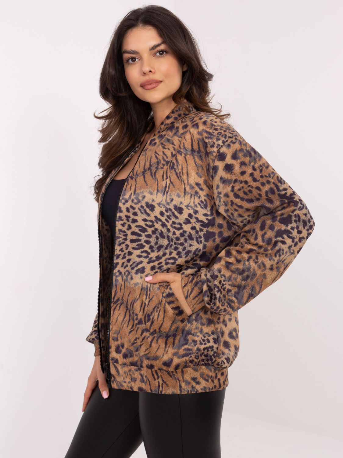 Long Sleeve Pullover with Animal Print