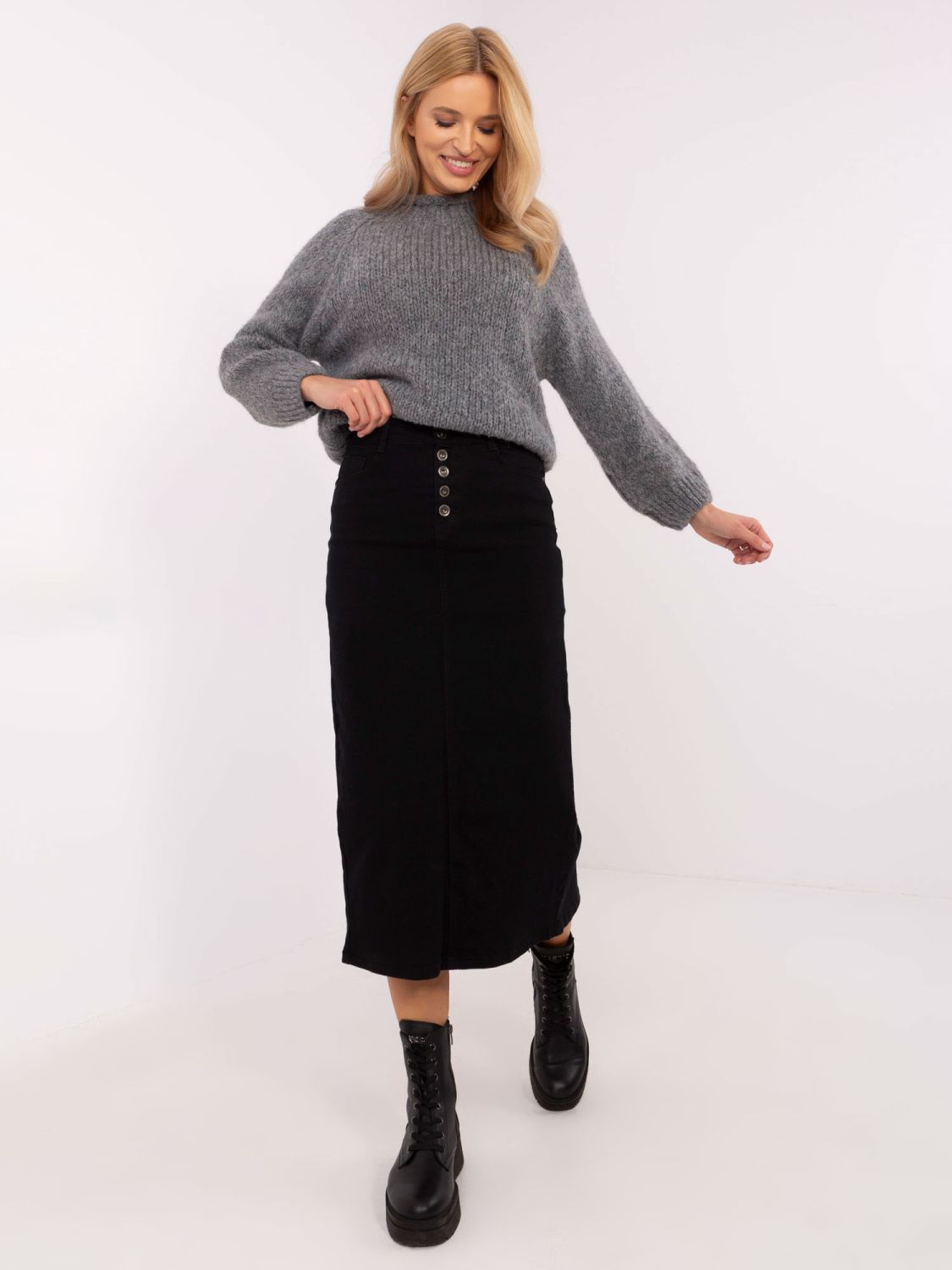 Stylish Black Midi Skirt