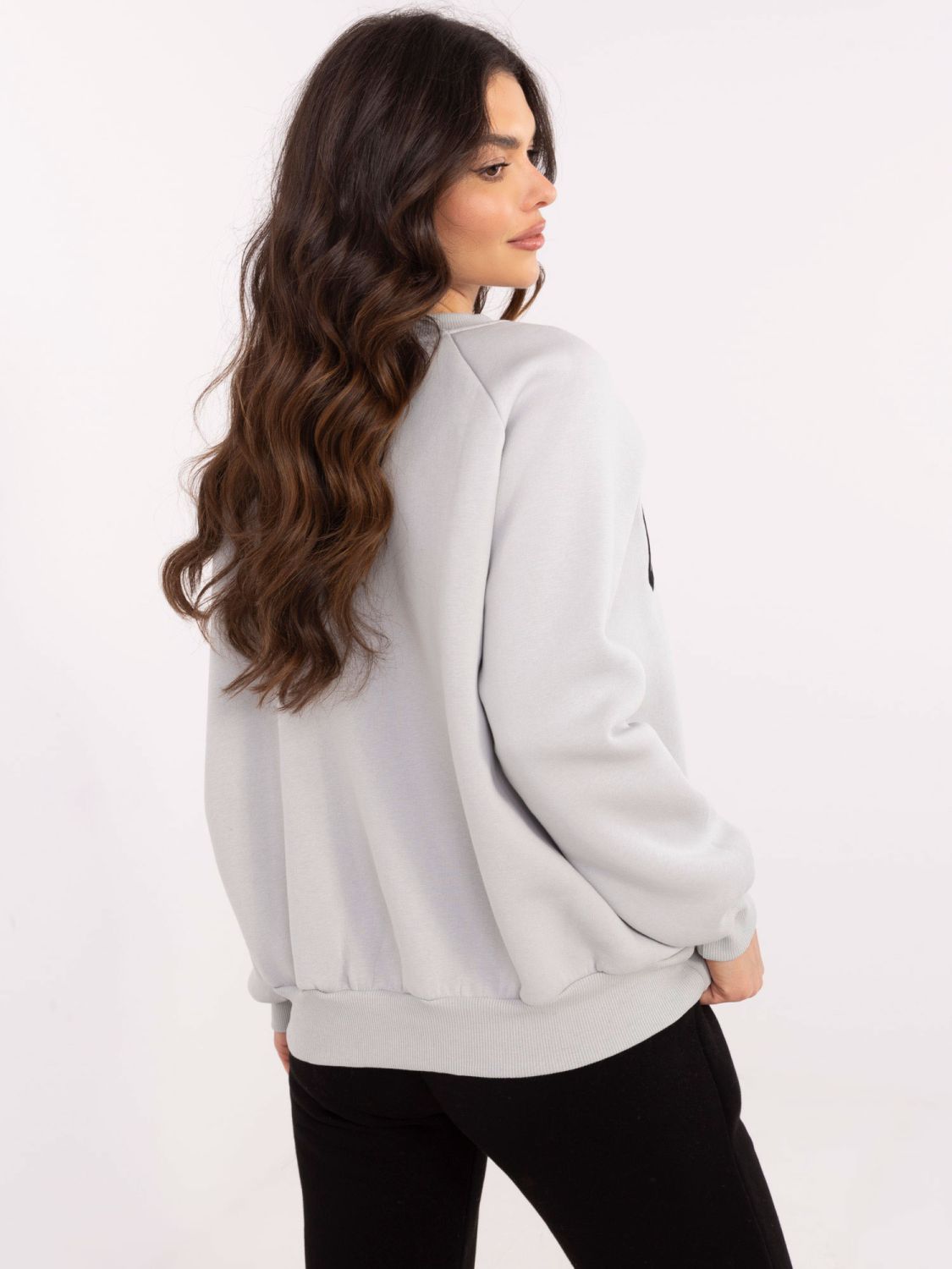 Gray Pullover with Embroidery and Patches
