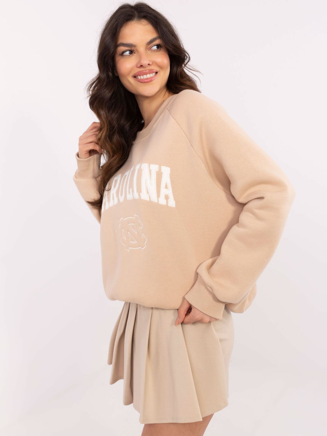 Beige Long Sleeve Sweatshirt