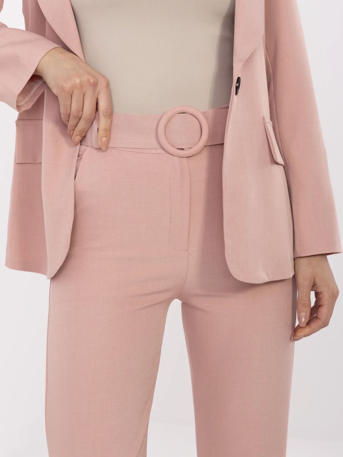 Elegant Pink High-Waisted Pants