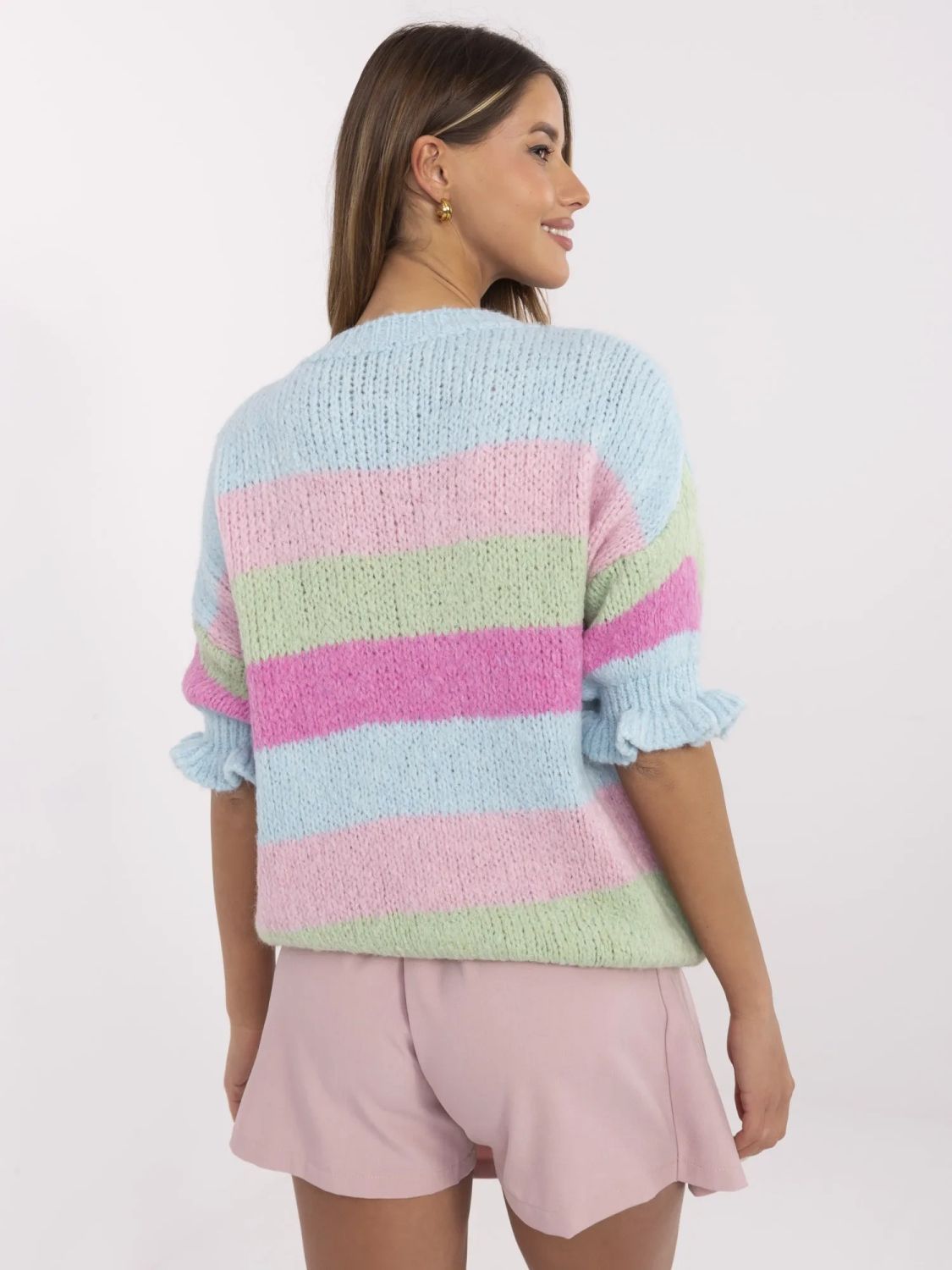 Blue Sweater with 3/4 Sleeves