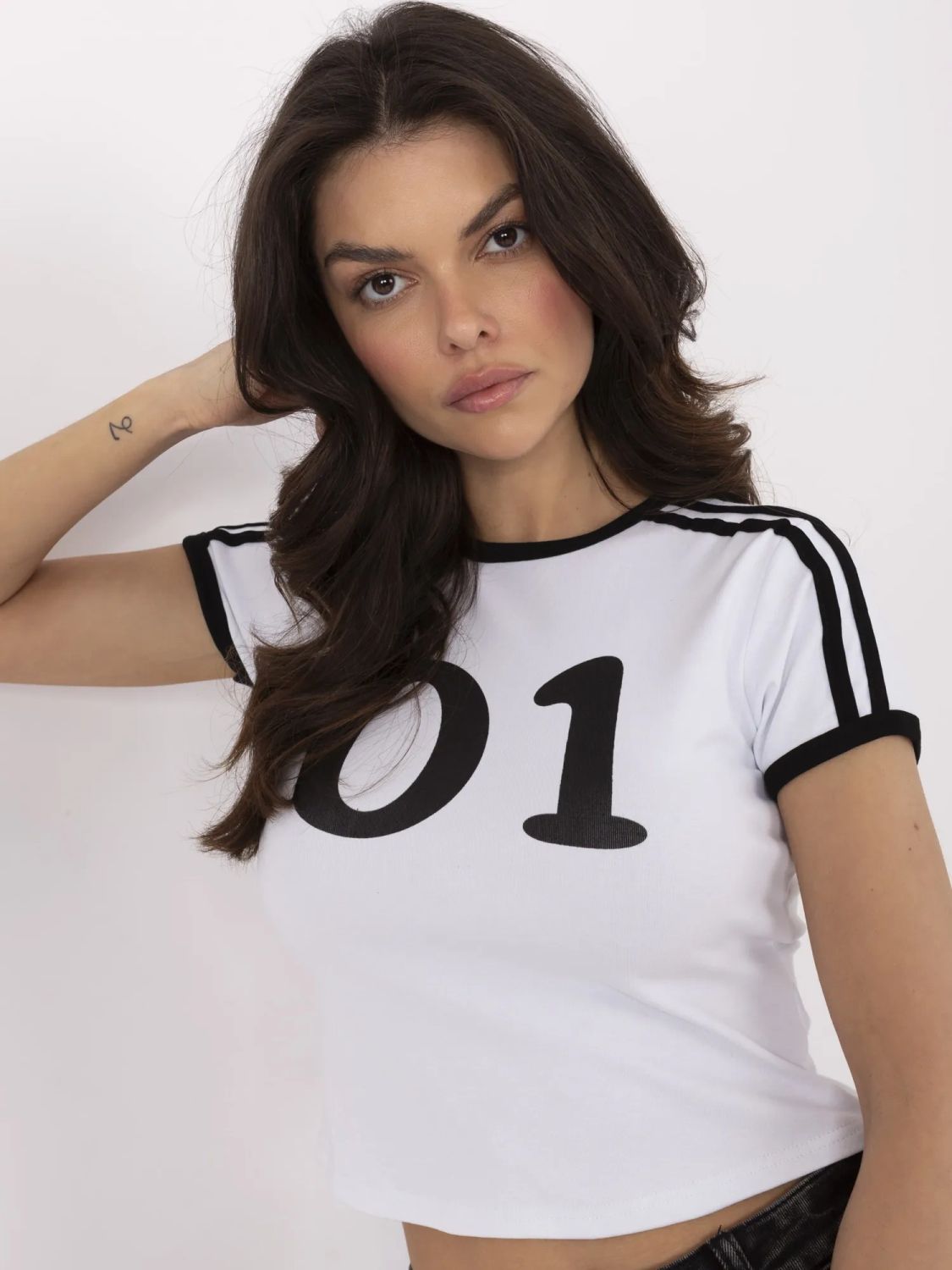 White T-shirt with Black Print