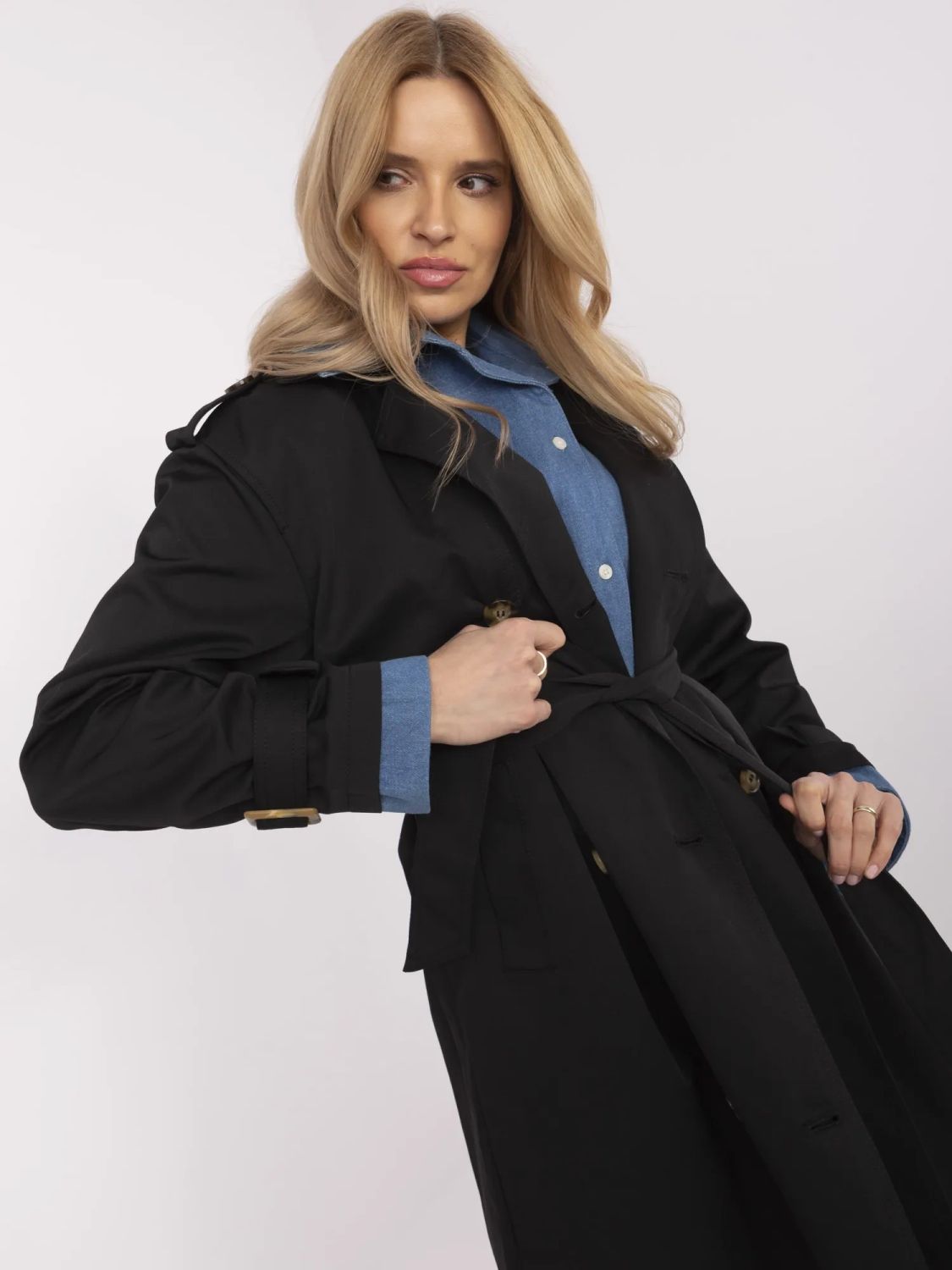 Elegant Black Transitional Coat