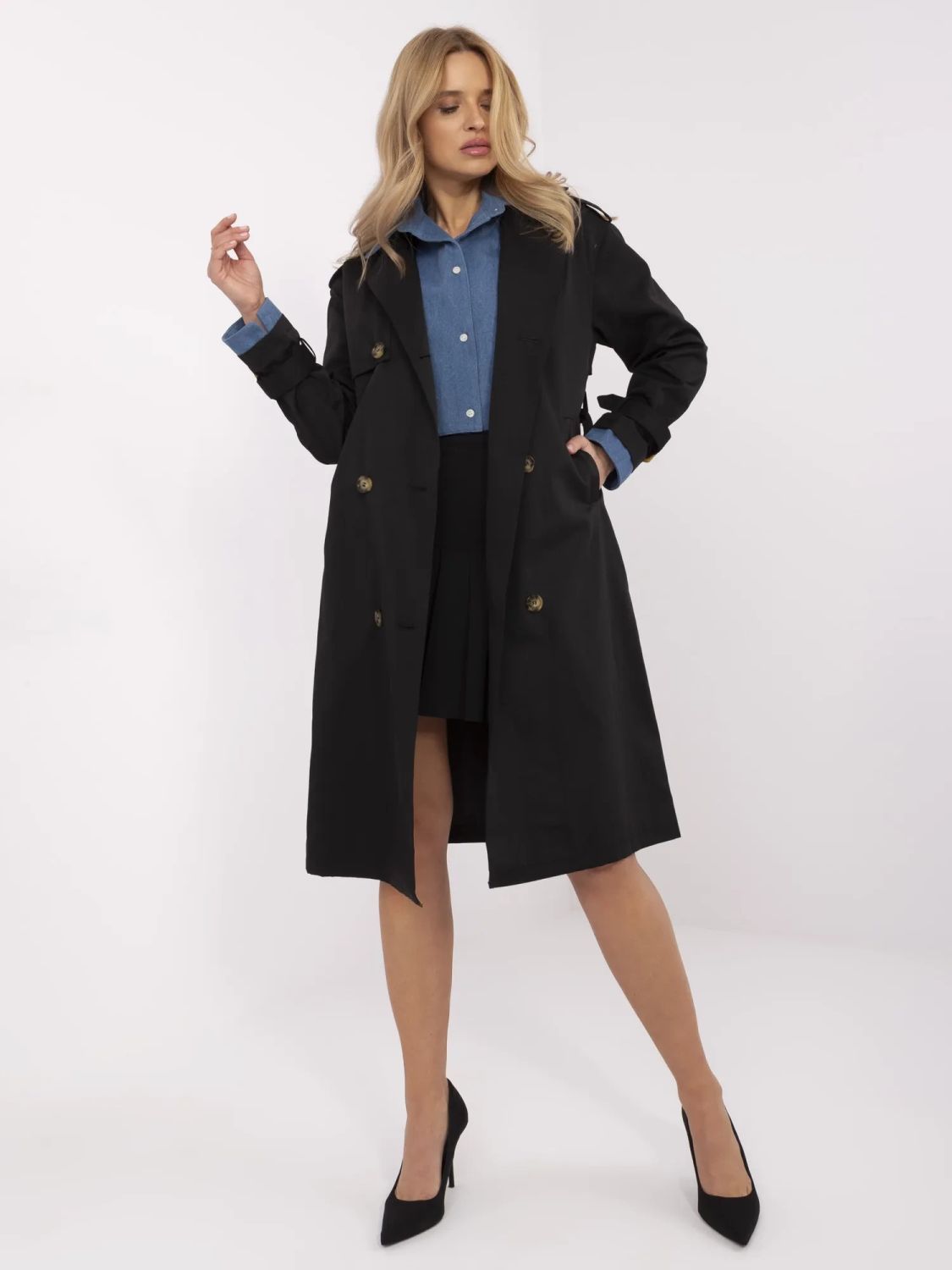 Elegant Black Transitional Coat