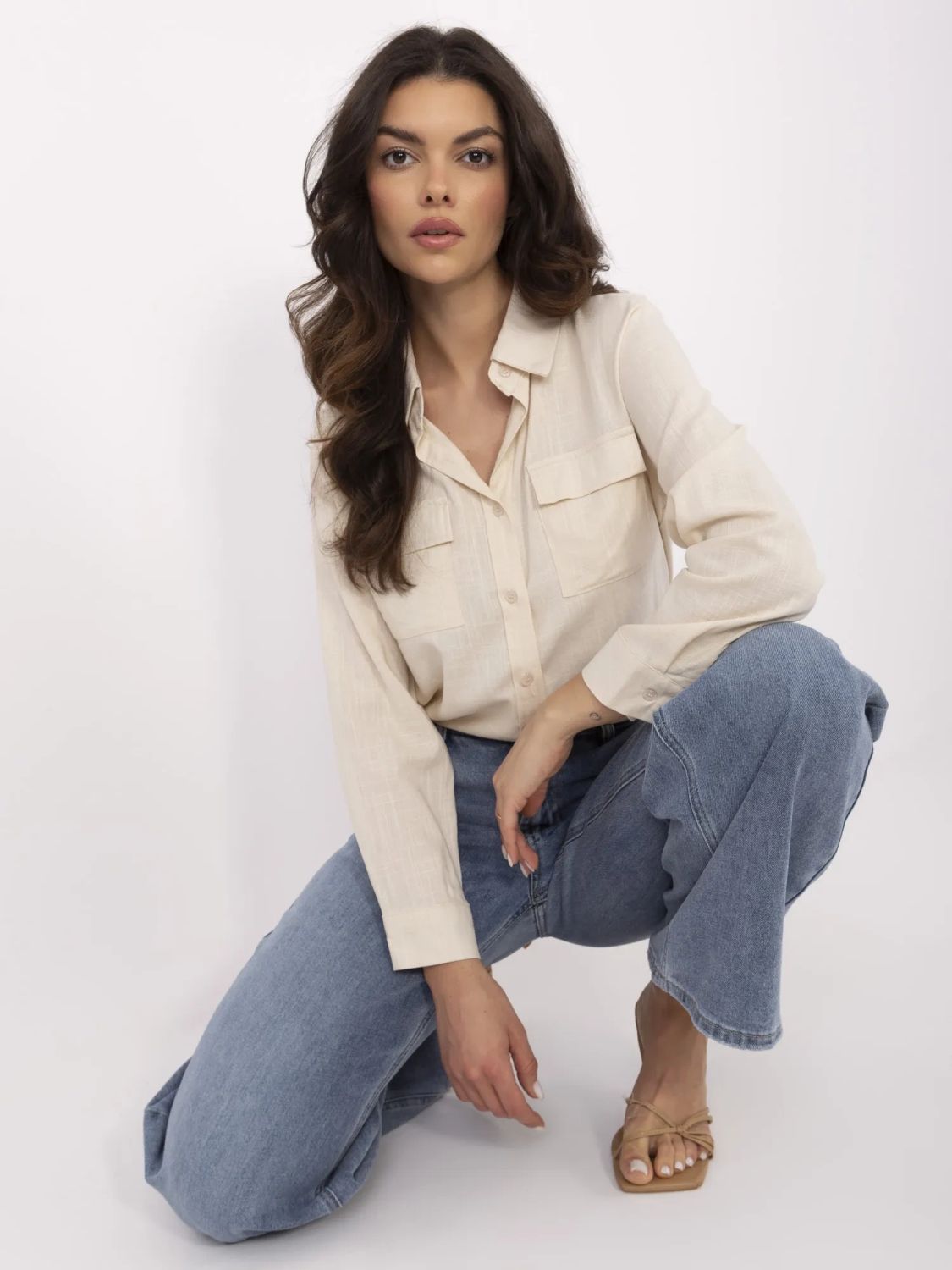 Beige Classic Long Sleeve Shirt
