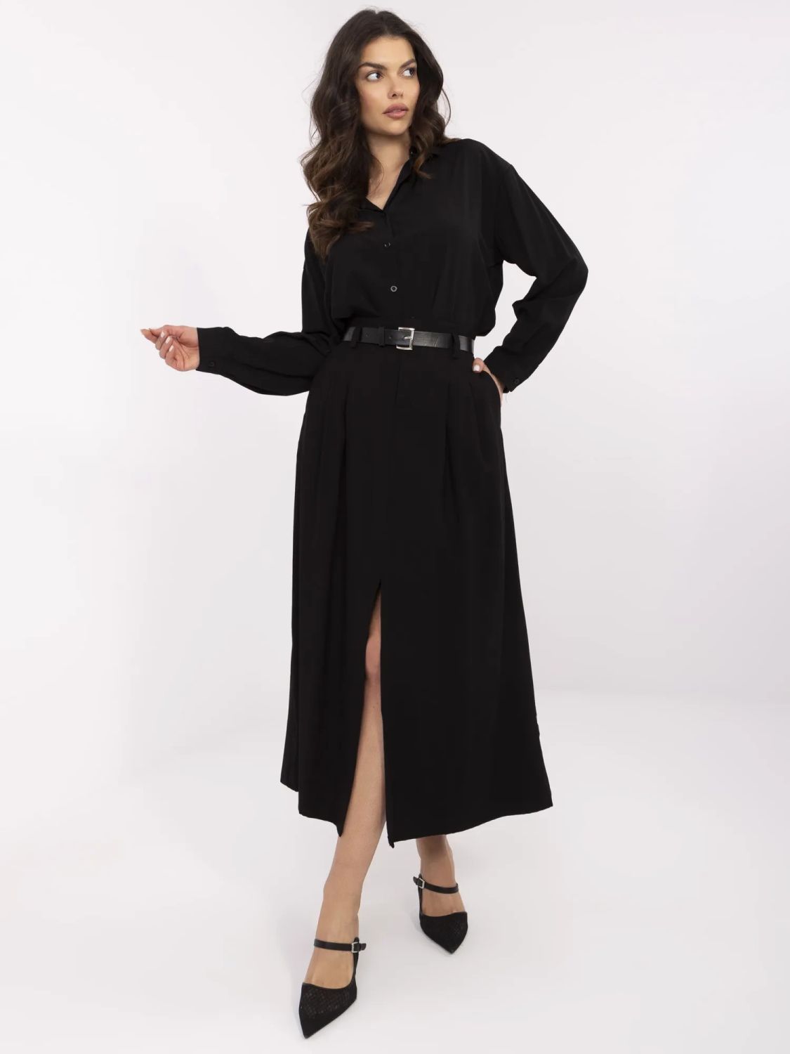 Elegant Black Midi Skirt