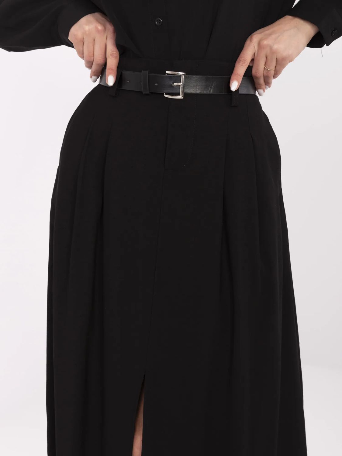Elegant Black Midi Skirt