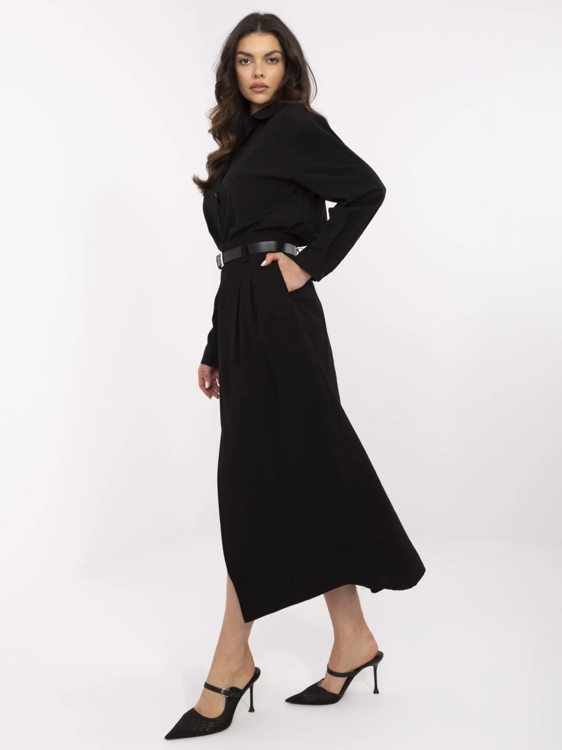 Elegant Black Midi Skirt