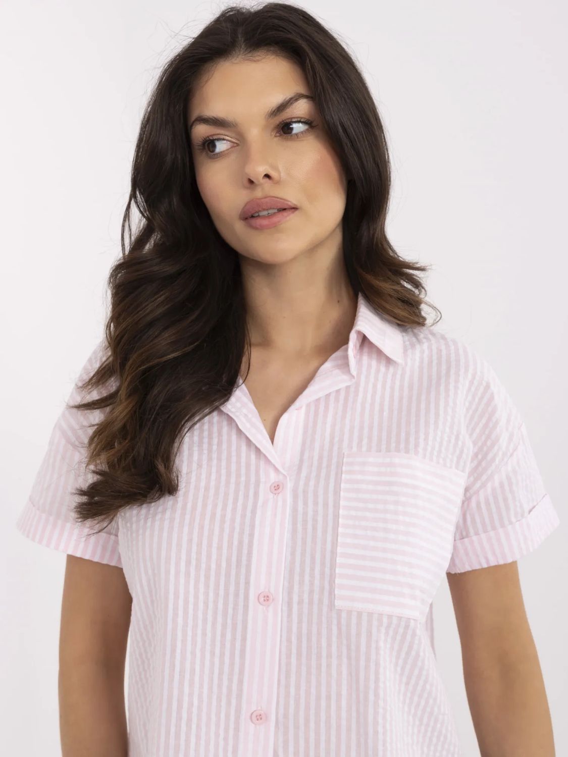 White Striped Short Sleeve Shirt