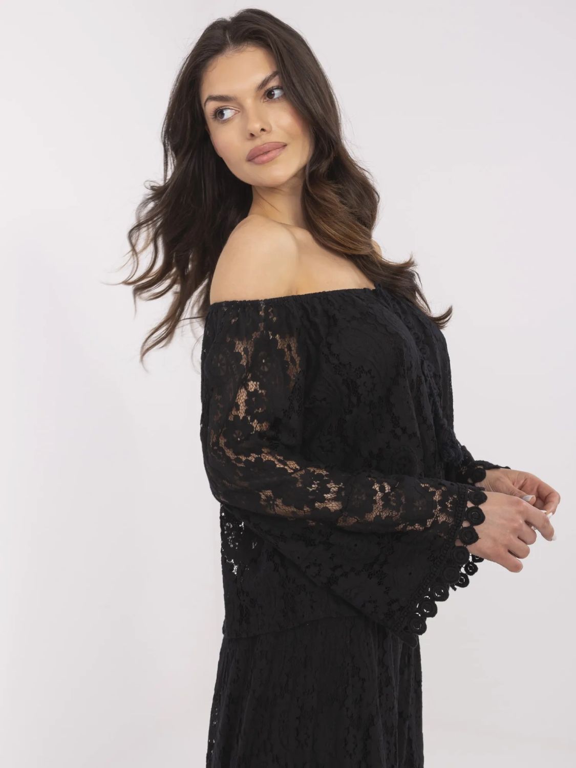 Elegant Black Blouse with Lace