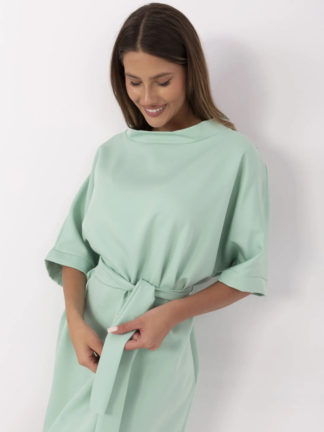 Elegant Mini Dress in Pistachio Color