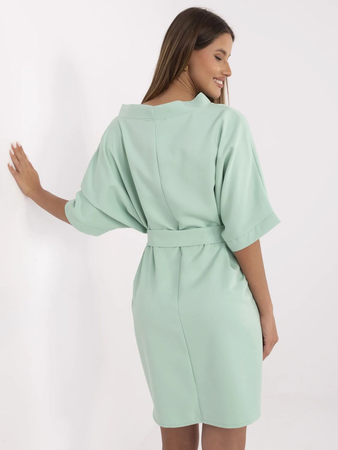 Elegant Mini Dress in Pistachio Color