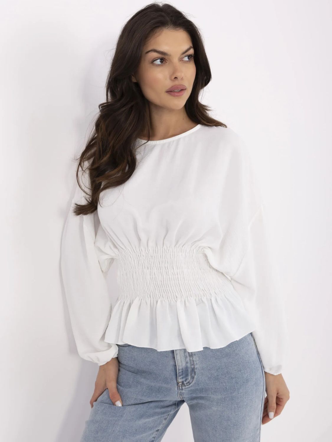 Elegant White Blouse with Long Sleeves