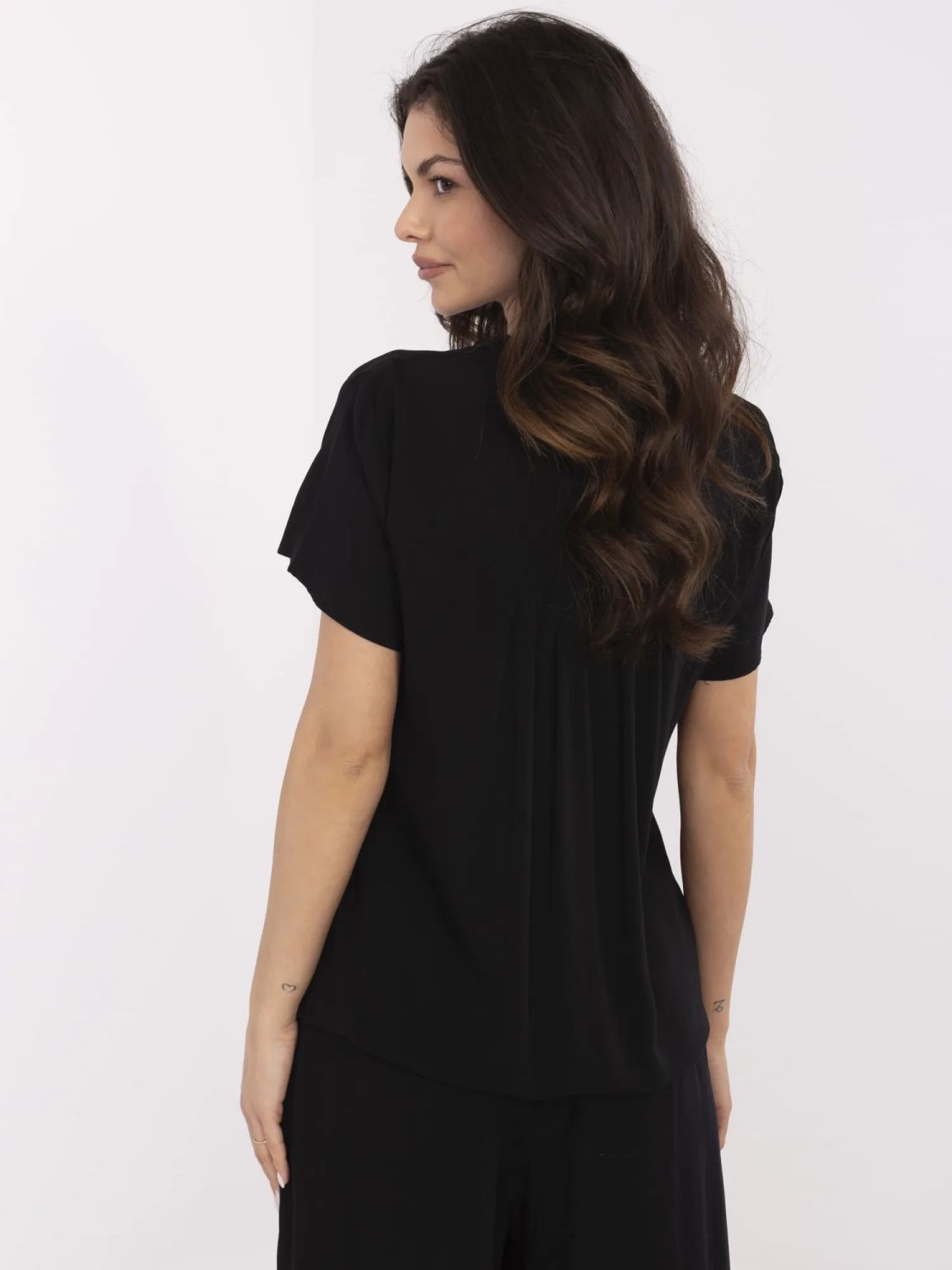 Elegant Black Blouse with V-Neck
