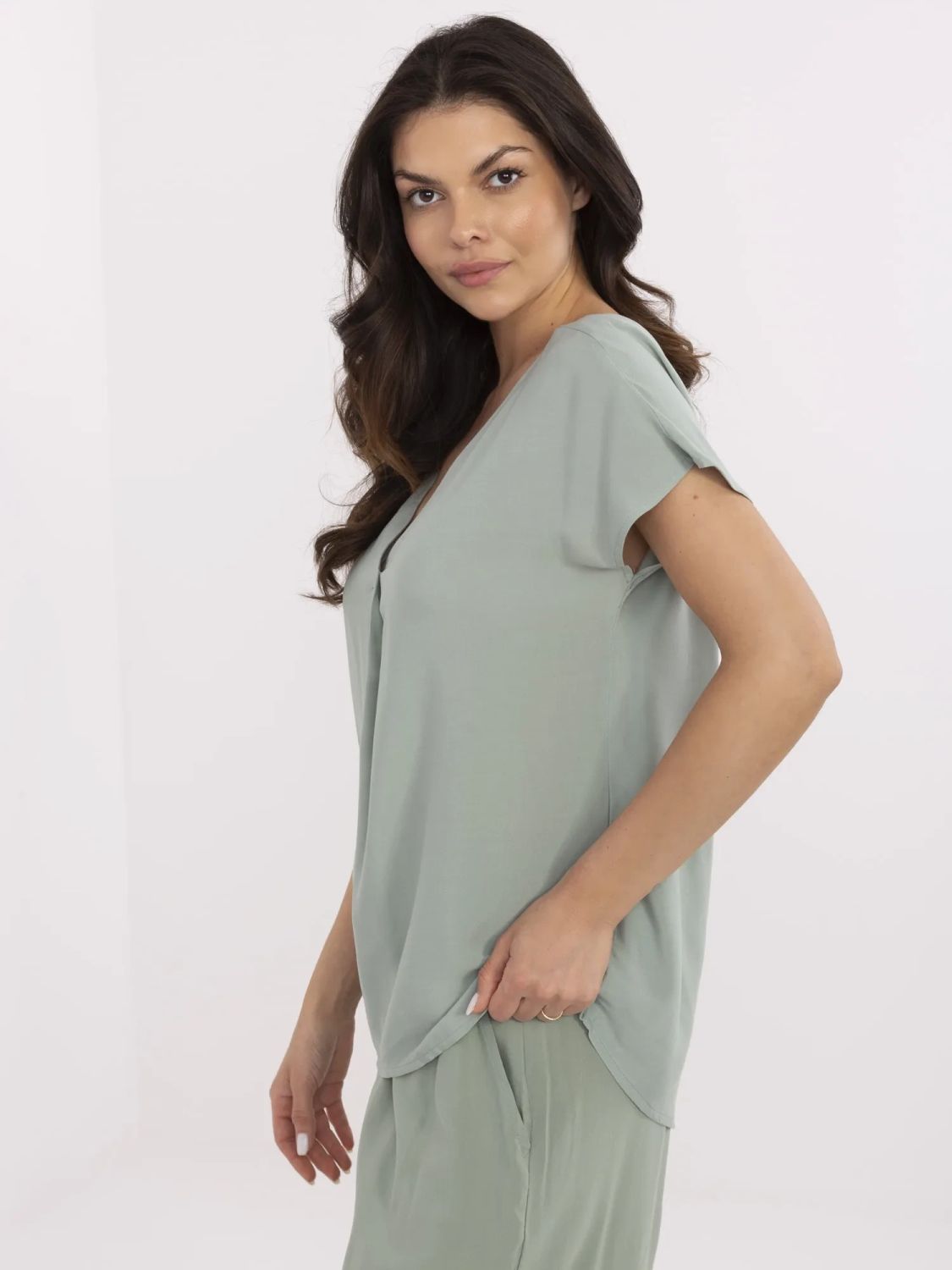Comfortable Blouse in Pistachio Color