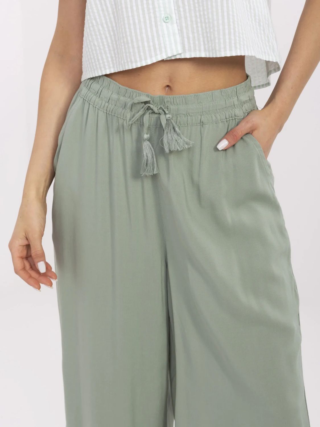 Comfortable Palazzo Pants in Pistachio Color