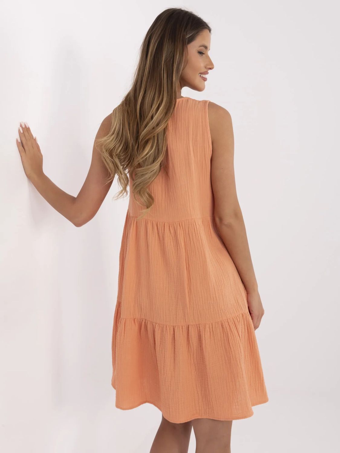 Flared Dress in Peach Color