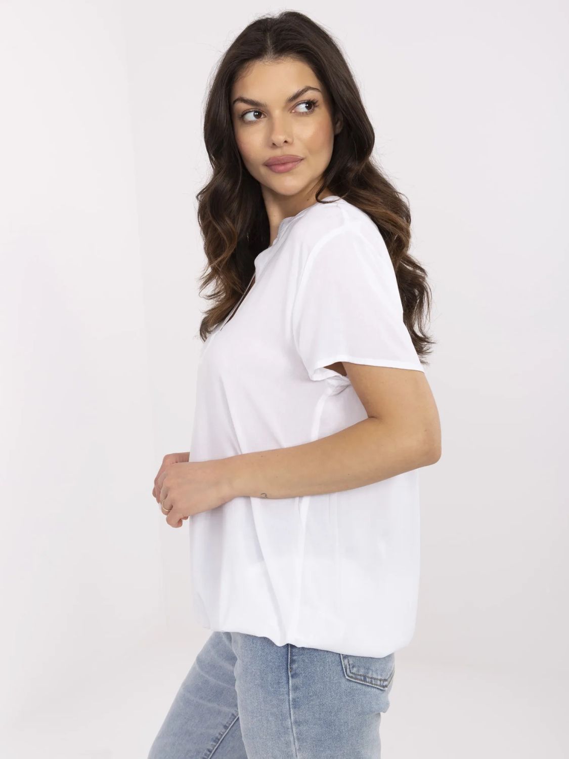White Blouse with V Neck