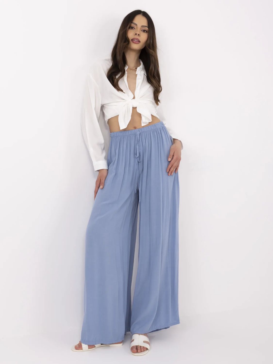 Stylish Blue High-Waisted Pants