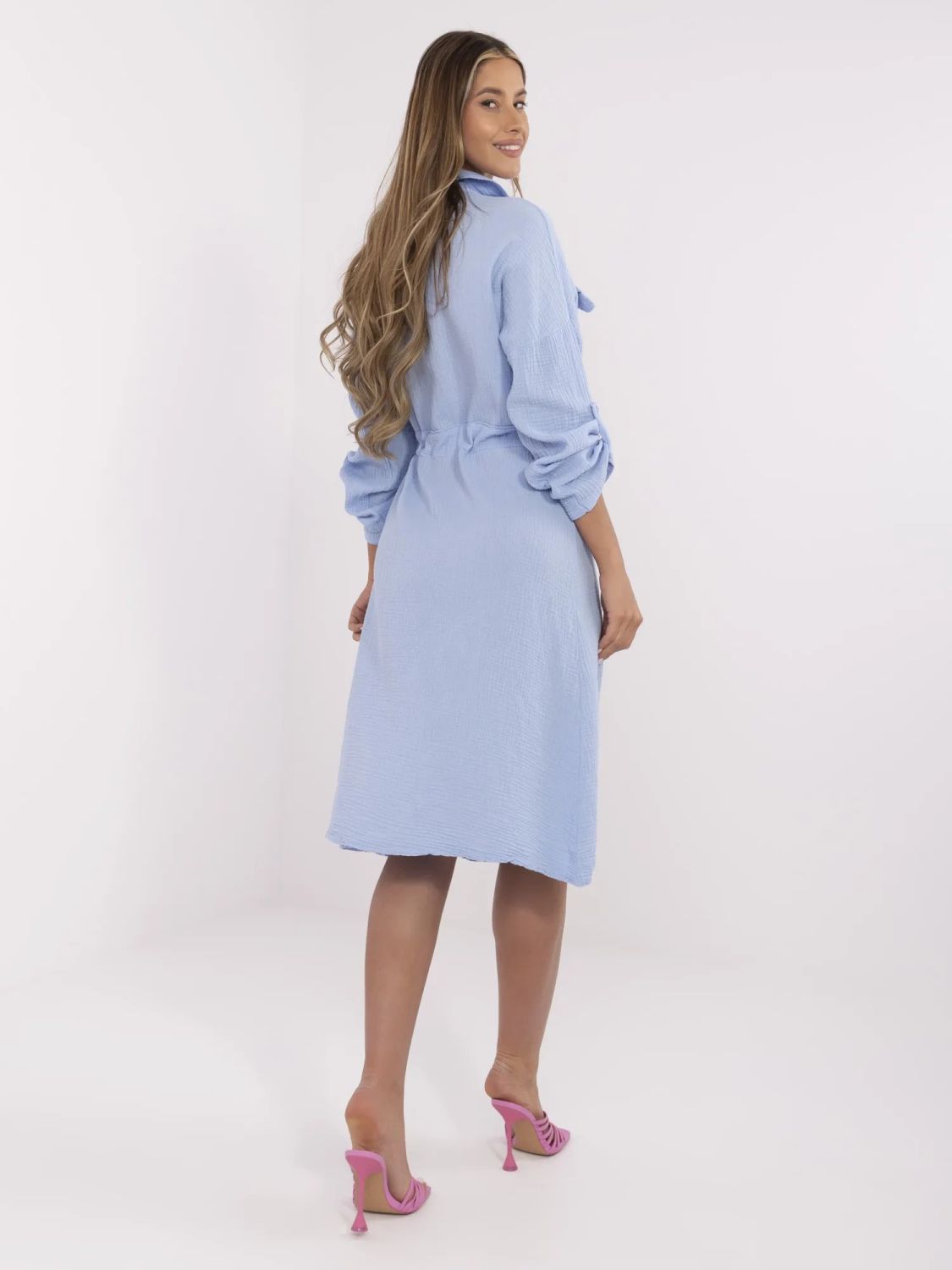 Summer Shirt Dress in Light Blue