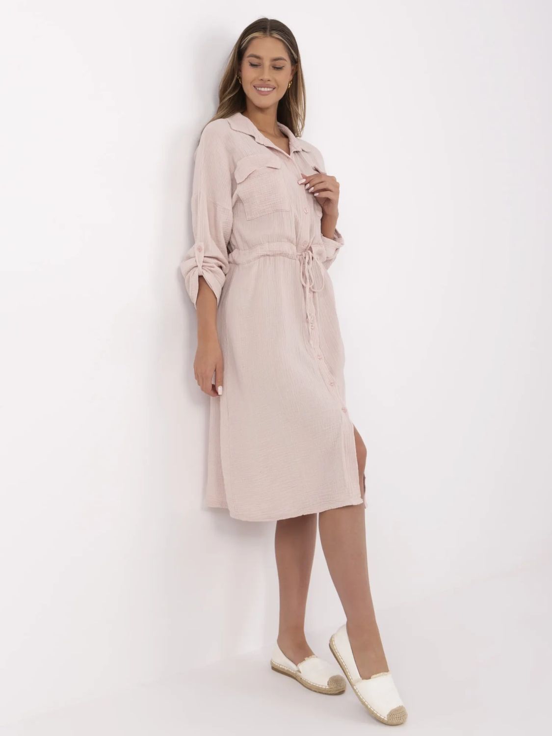 Long Sleeve Dress in Light Pink