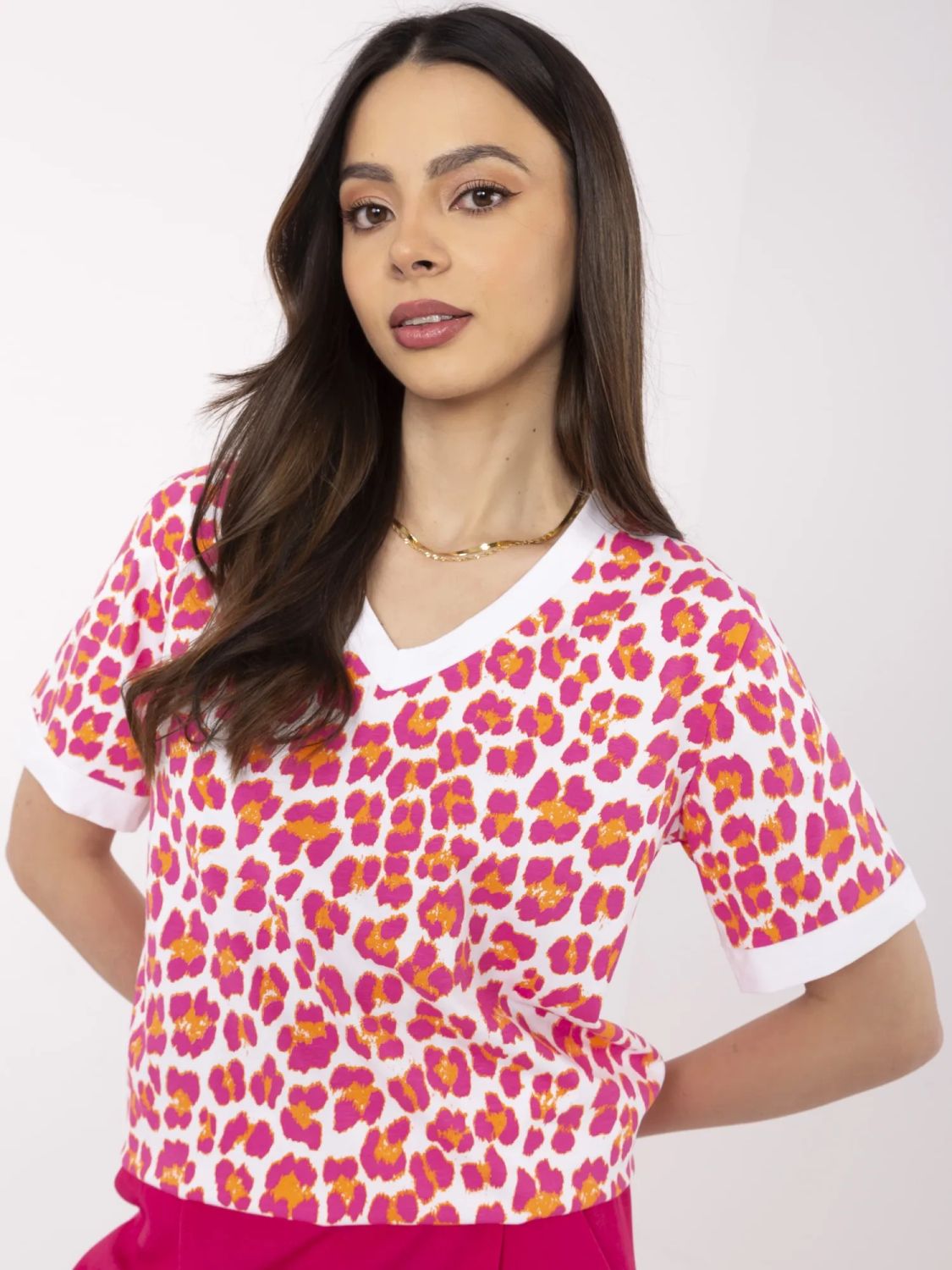 Stylish Short Sleeve Blouse in Pink