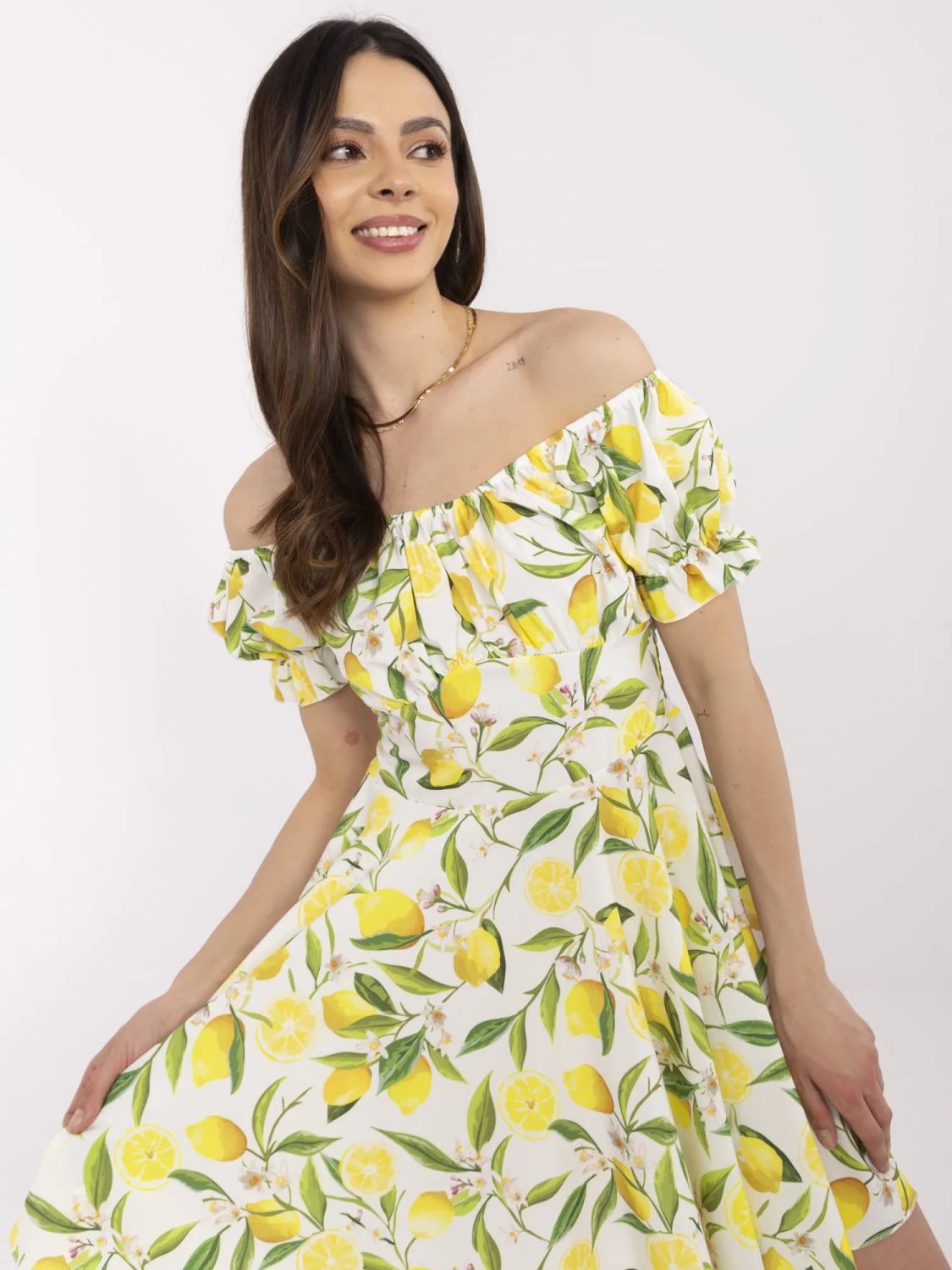 Flared Summer Dress in Ecru