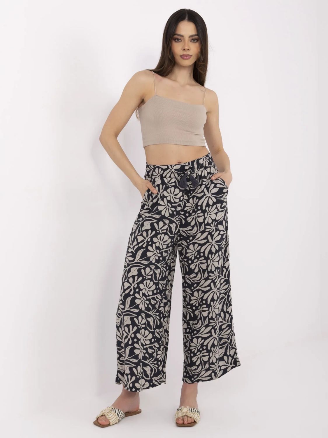 Stylish Blue High-Waisted Pants