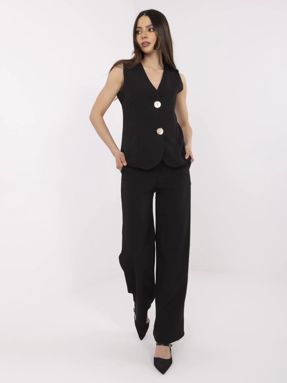 Elegant Set with Vest and Wide Pants