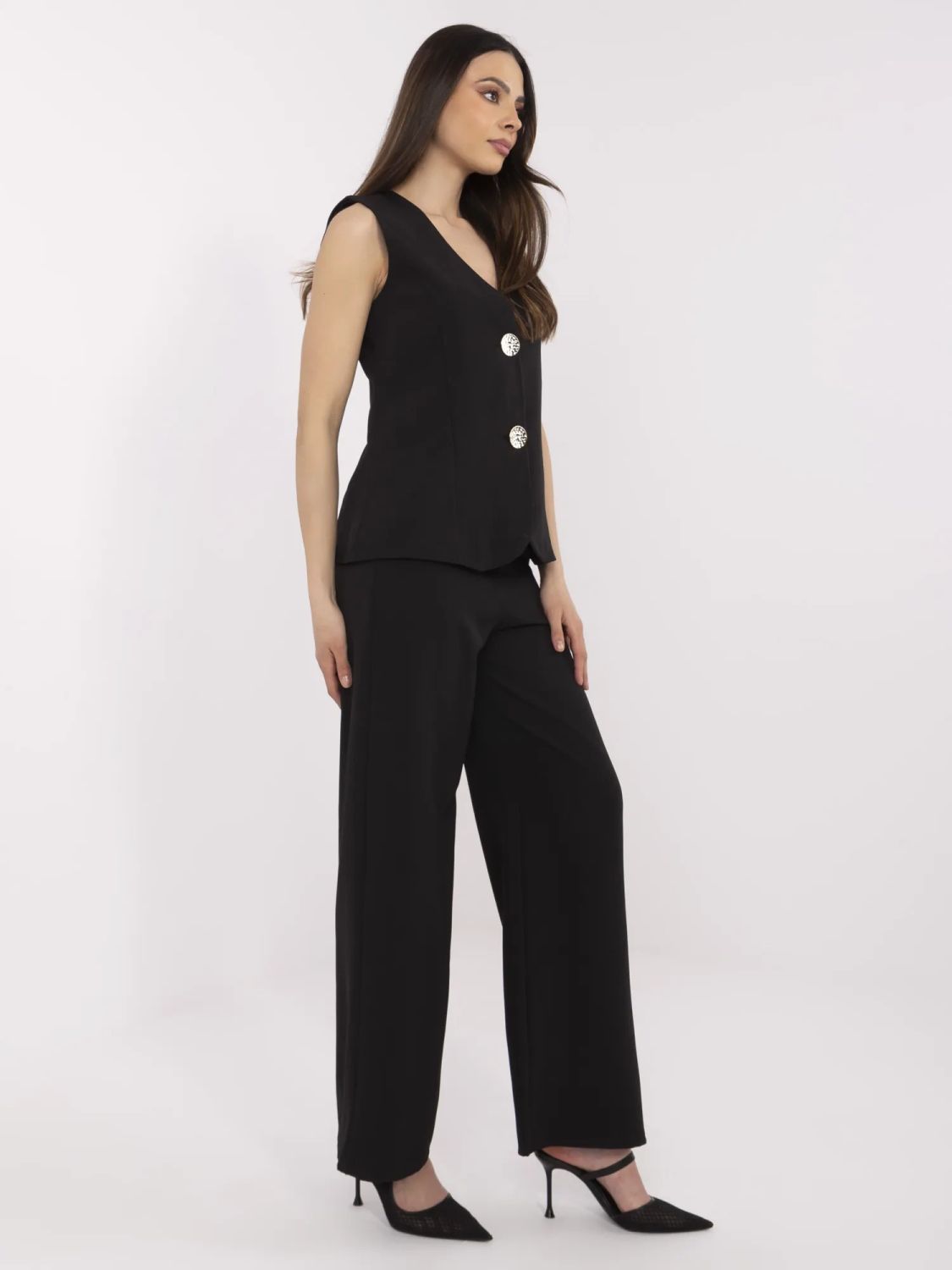 Elegant Set with Vest and Wide Pants