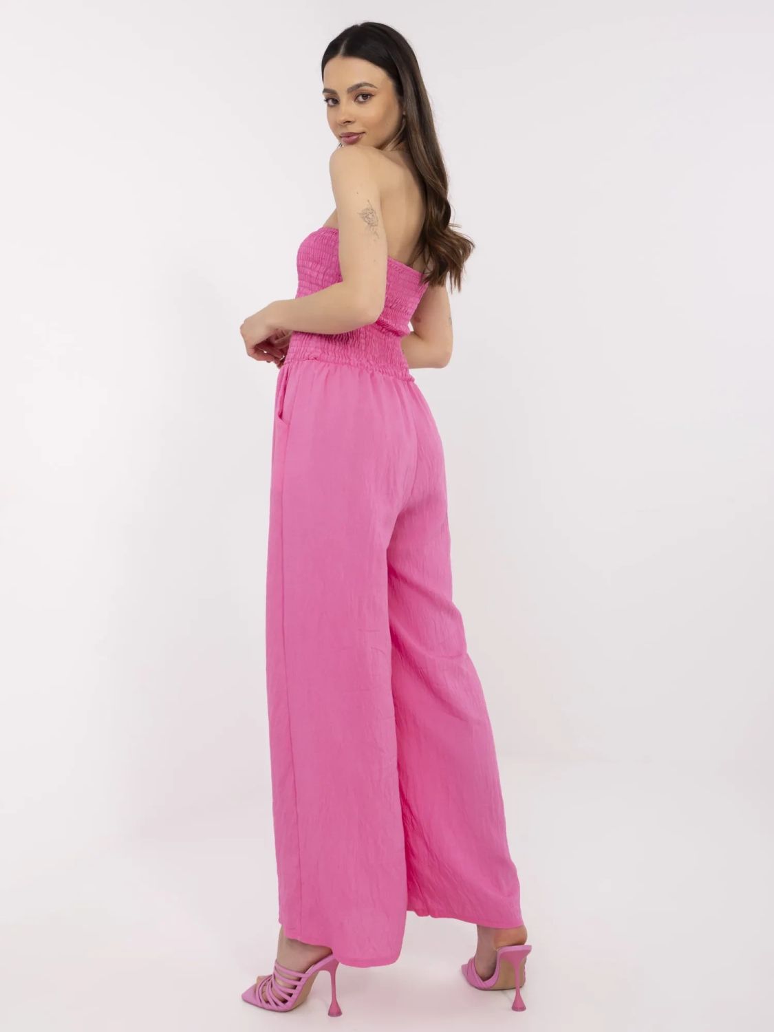 Pink Jumpsuit with Wide Legs
