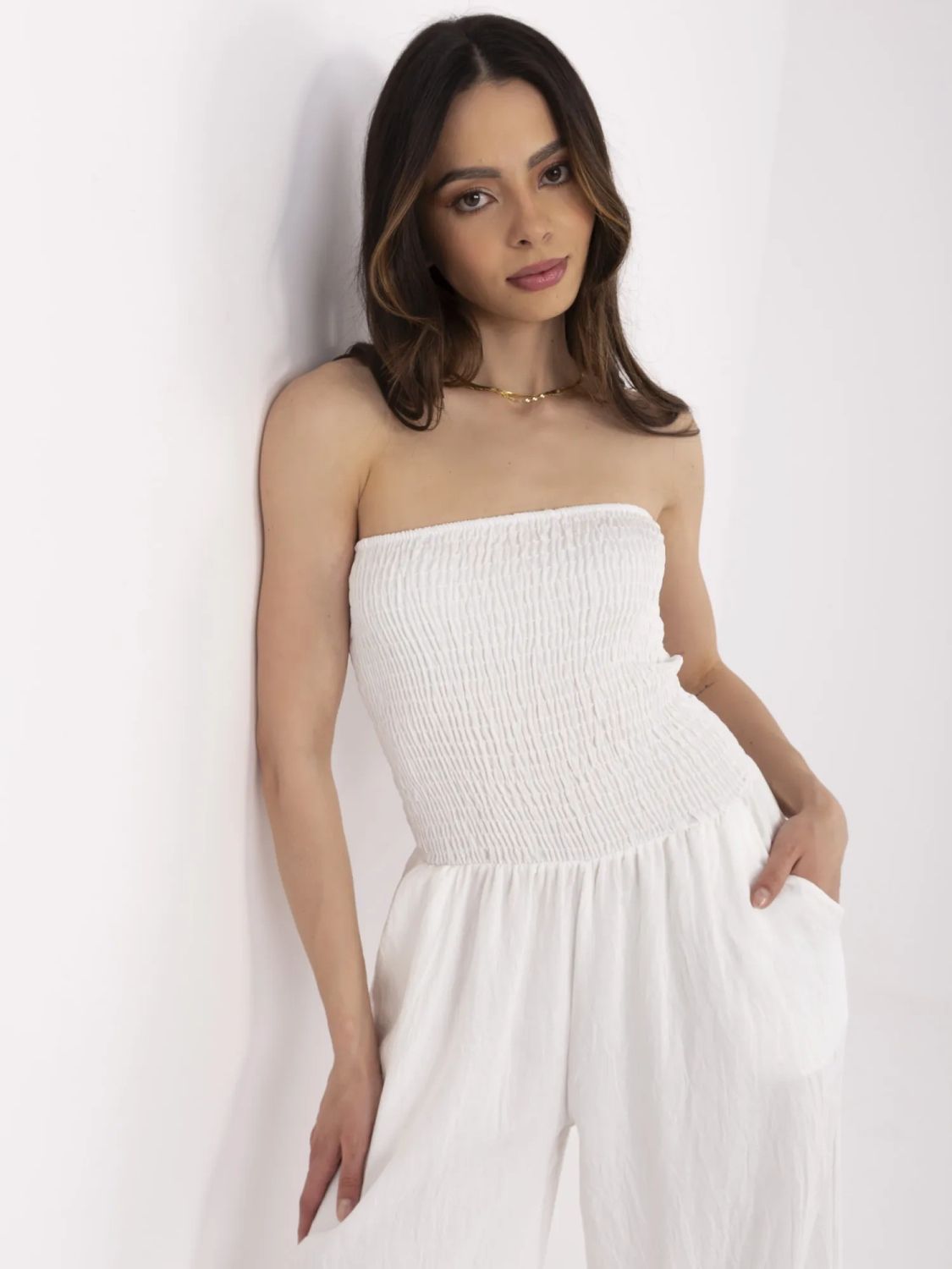 Elegant ecru jumpsuit