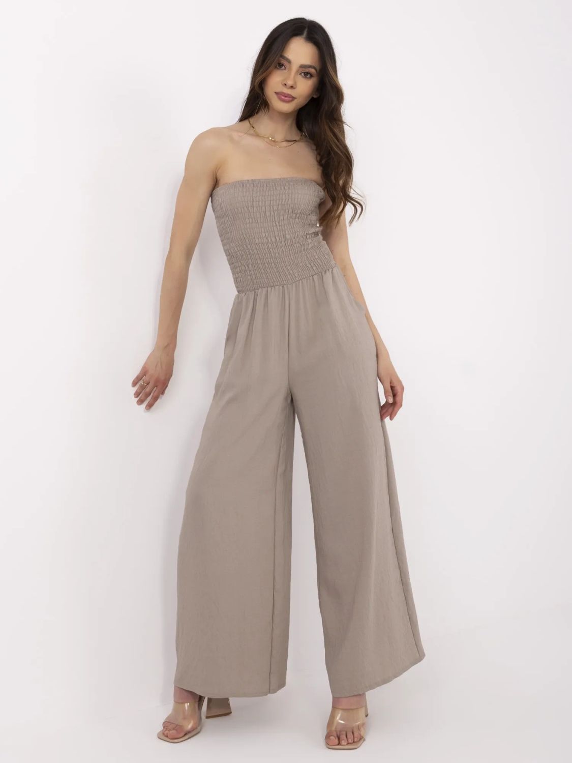 Stylish Beige Sleeveless Jumpsuit