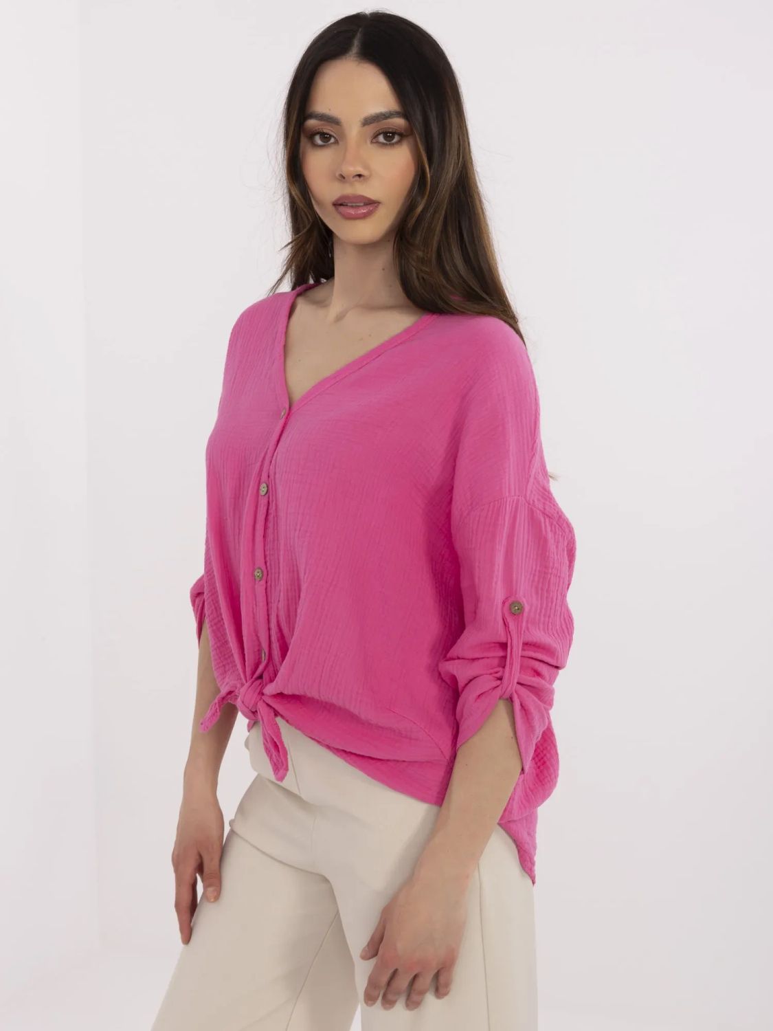 Fluorescent Pink Blouse