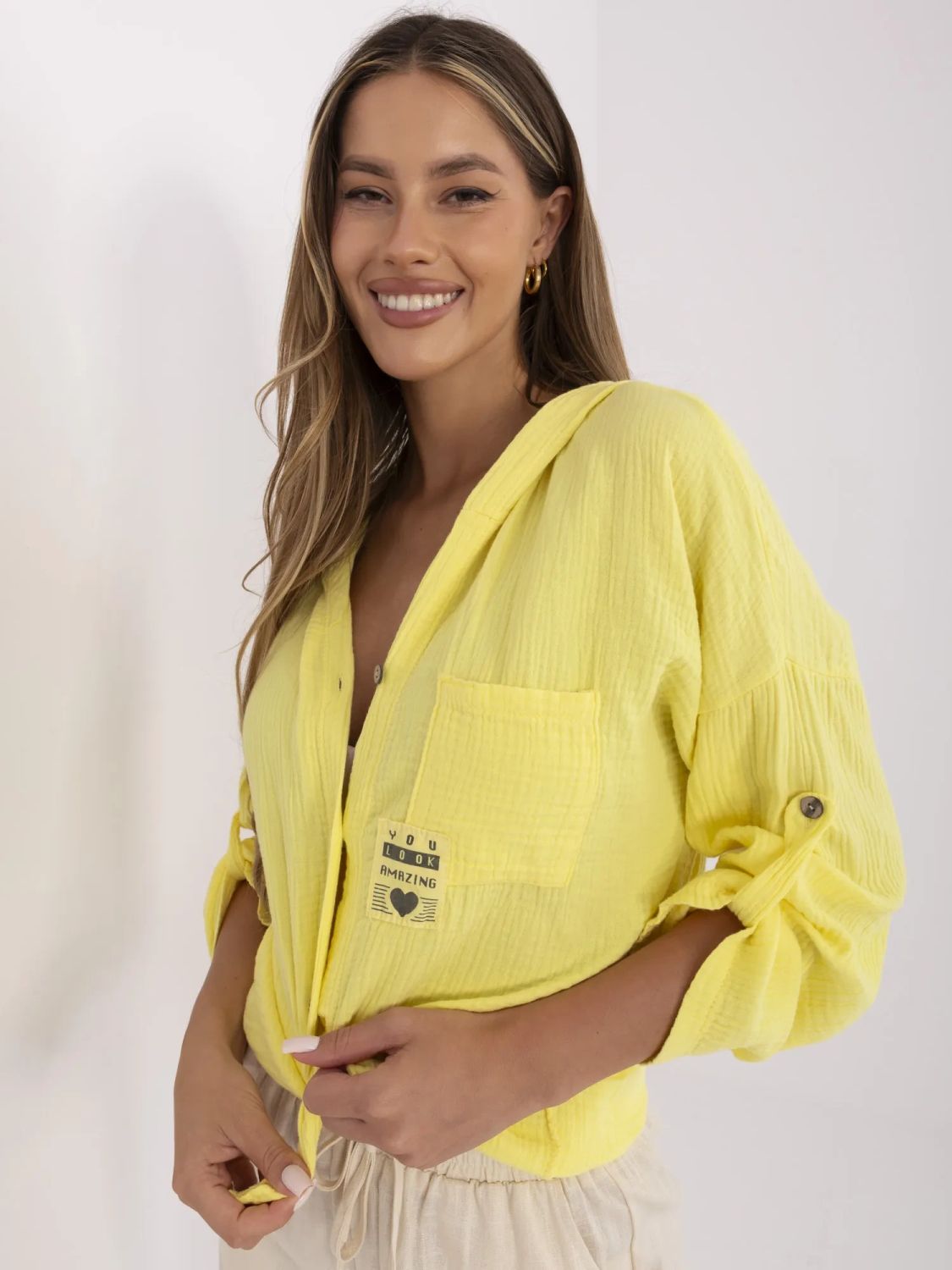 Yellow Hooded Blouse