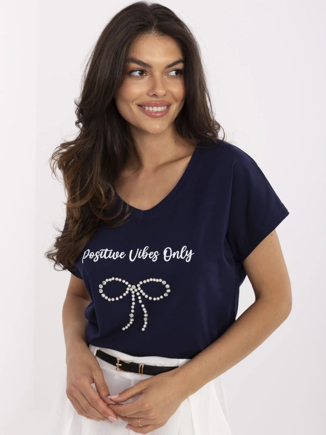 Stylish Blue T-Shirt with Application