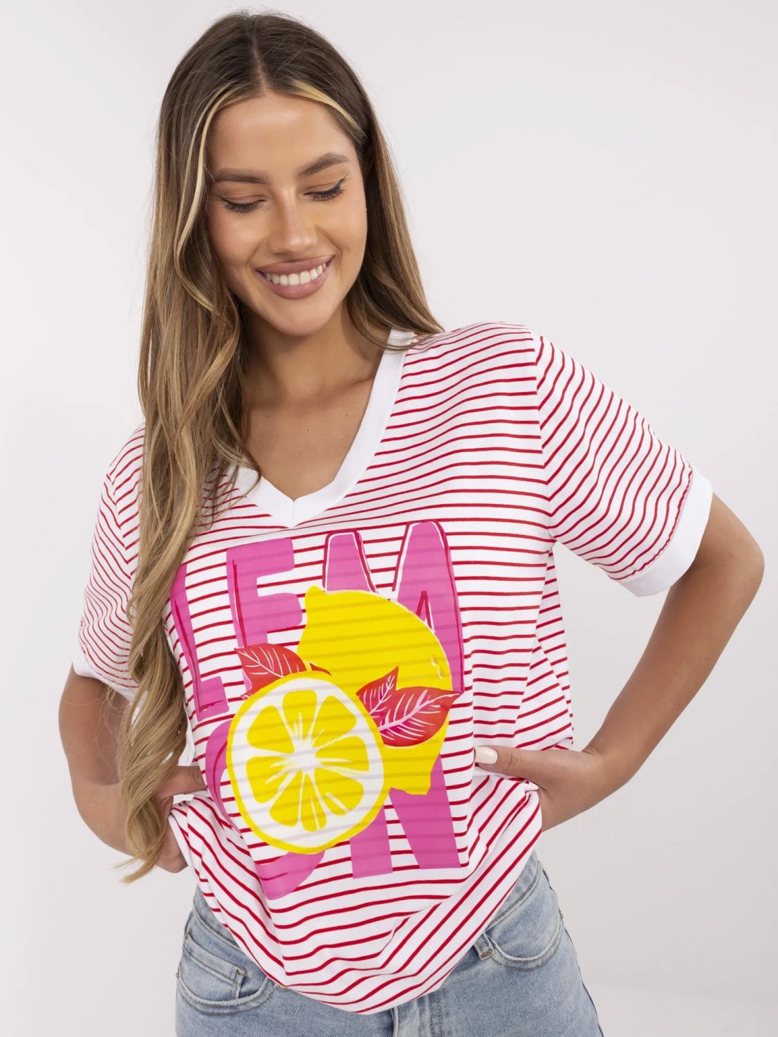 Stylish Red Blouse with Short Sleeves