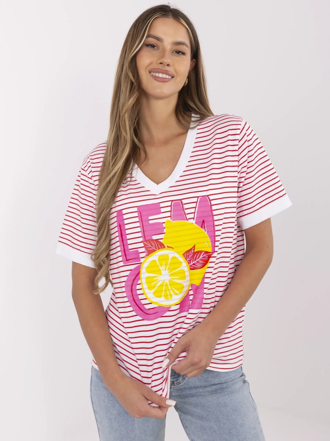 Stylish Red Blouse with Short Sleeves