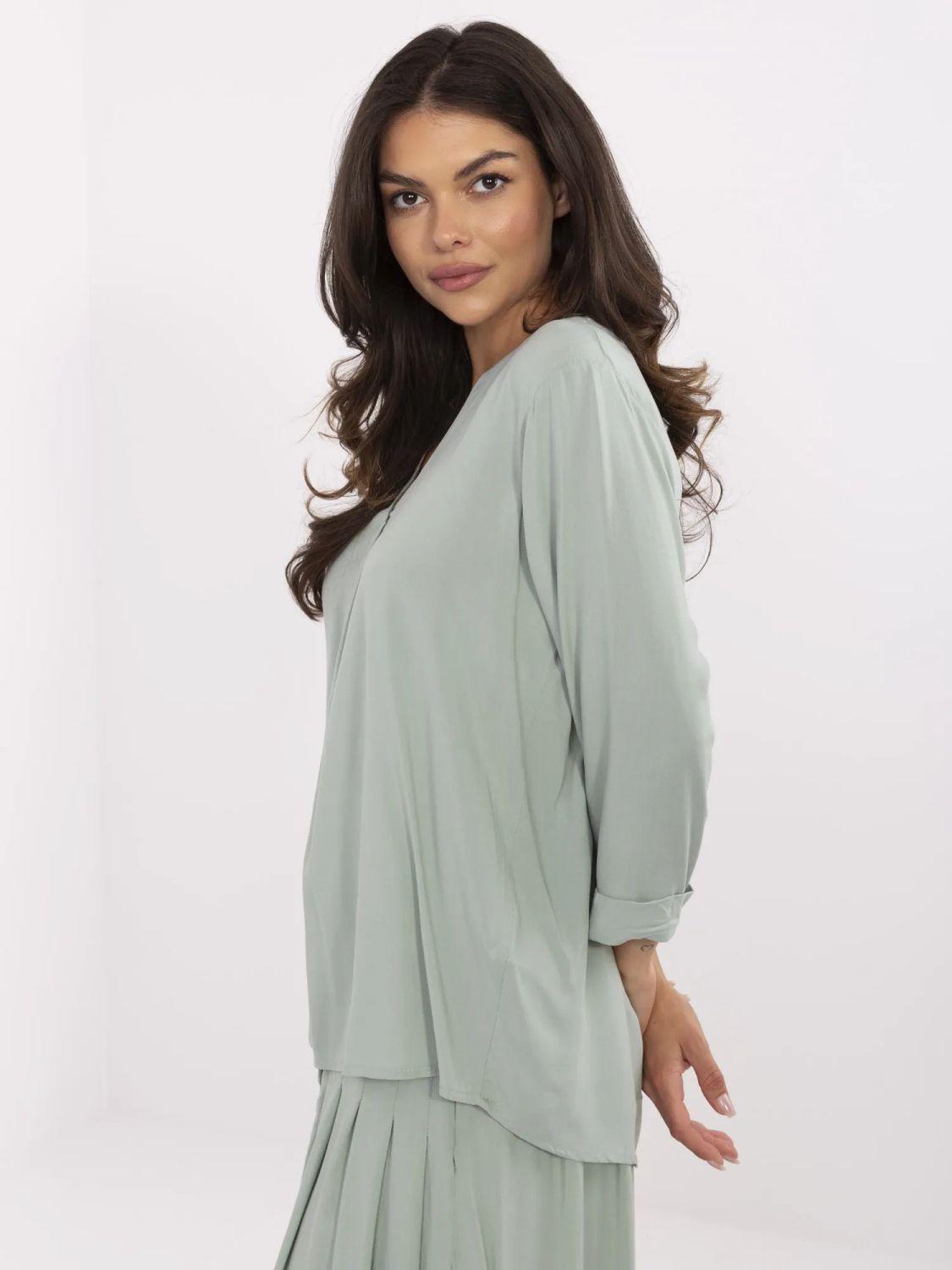 Comfortable Blouse in Pistachio Color