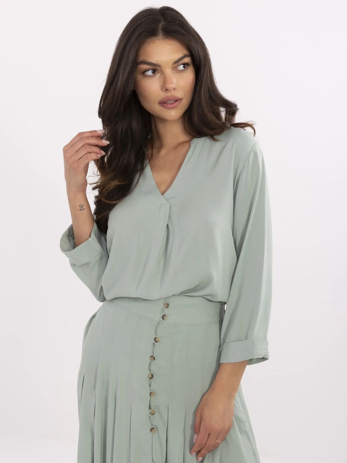 Comfortable Blouse in Pistachio Color