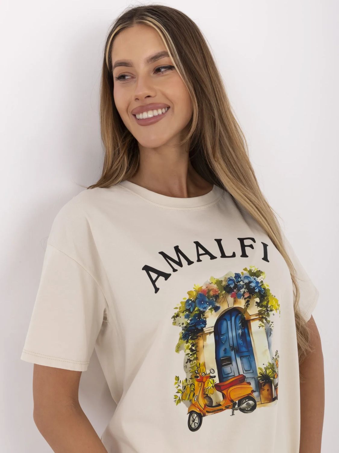 Beige Printed T-Shirt