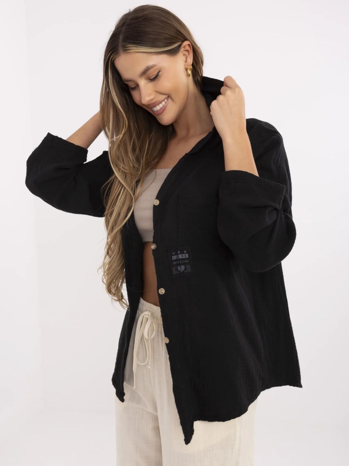 Stylish Black Hoodie Shirt