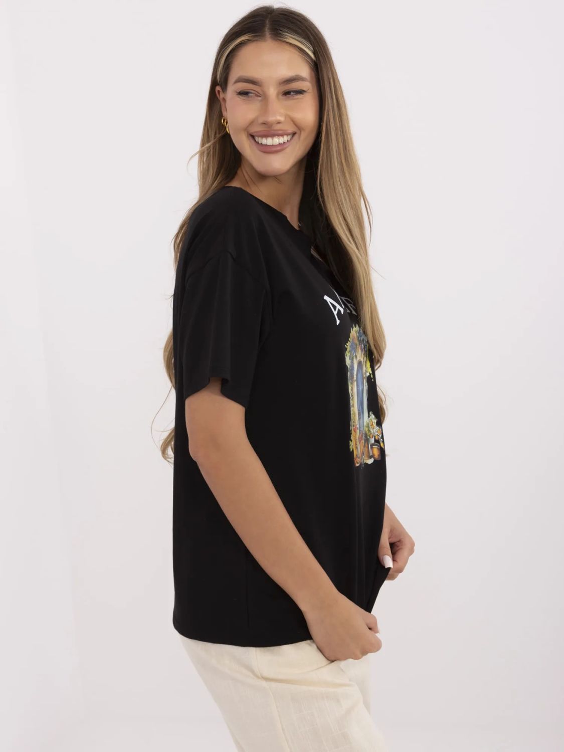 Stylish Black T-Shirt with Print