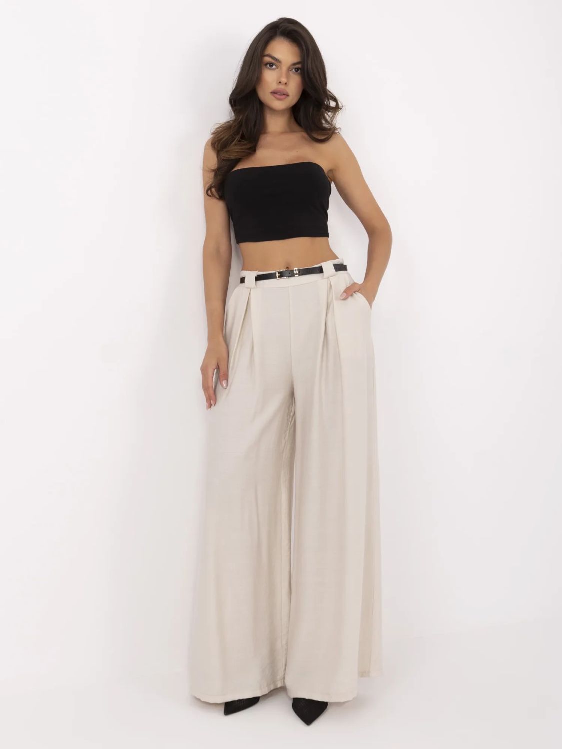 Beige Palazzo Pants
