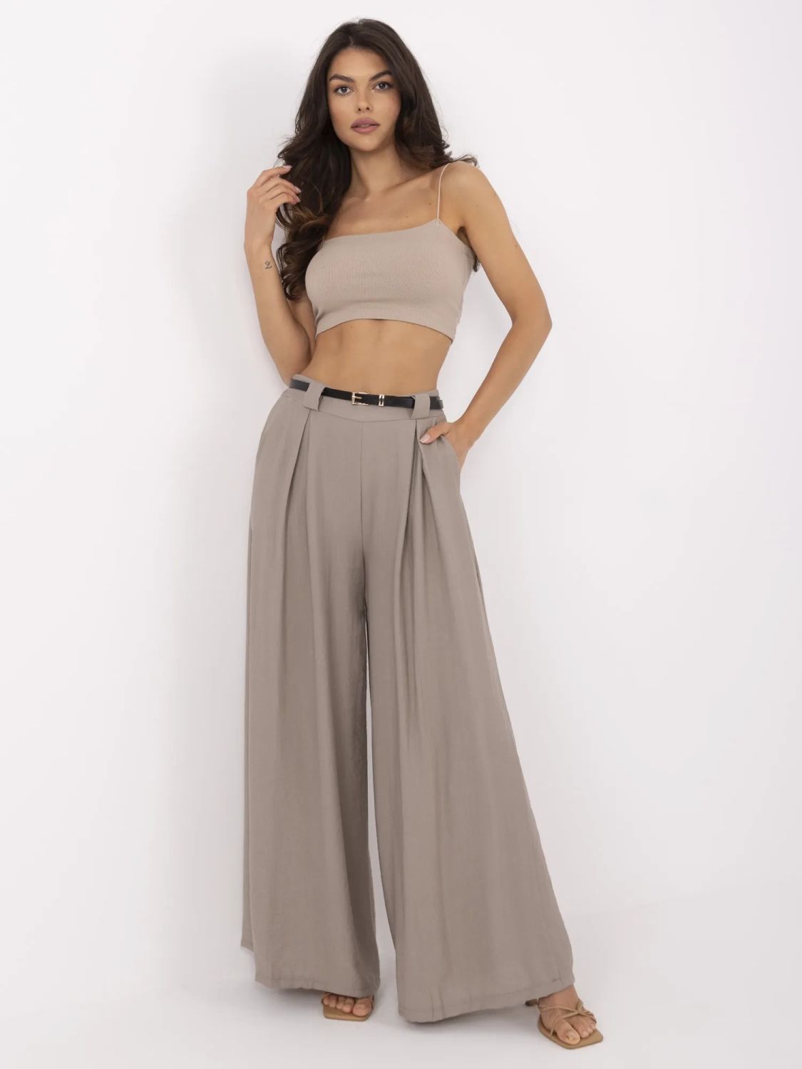 Beige Palazzo Pants